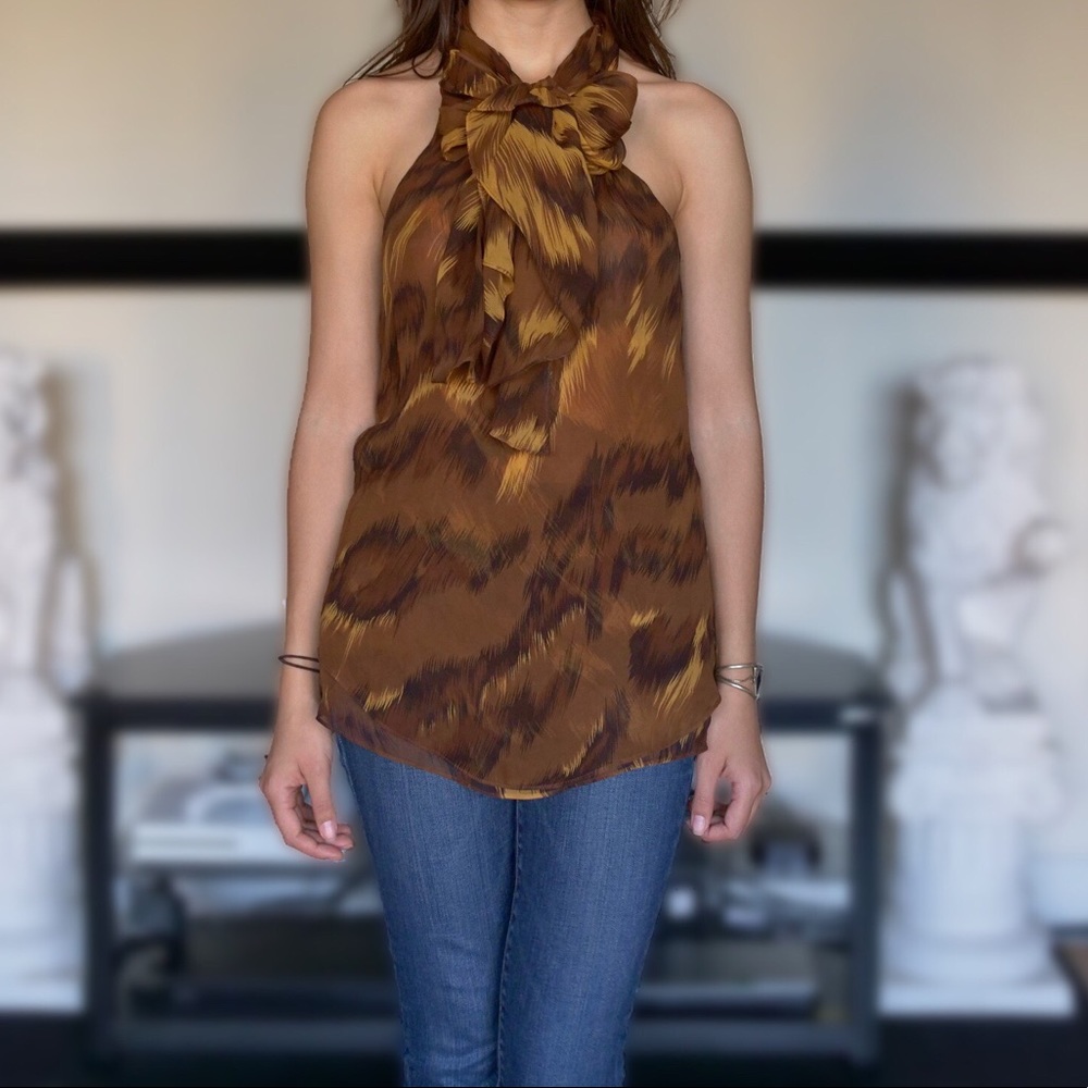DVF leopard multi-wrap functionality blouse